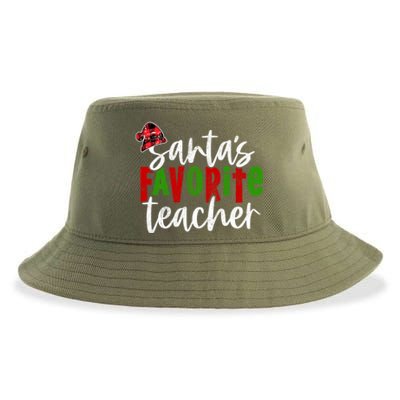 SantaS Favorite Teacher Christmas Teacher Gift Sustainable Bucket Hat