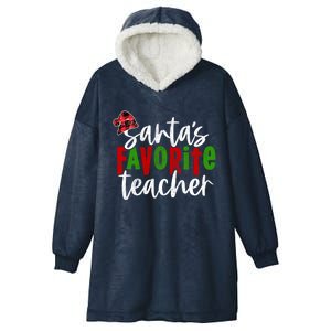 SantaS Favorite Teacher Christmas Teacher Gift Hooded Wearable Blanket