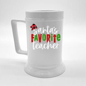 SantaS Favorite Teacher Christmas Teacher Gift Beer Stein