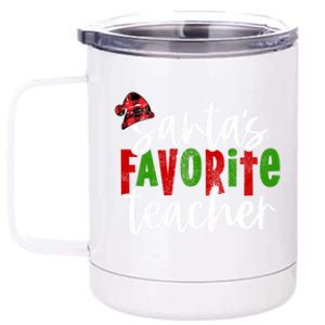 SantaS Favorite Teacher Christmas Teacher Gift 12 oz Stainless Steel Tumbler Cup