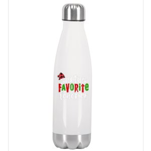 SantaS Favorite Teacher Christmas Teacher Gift Stainless Steel Insulated Water Bottle