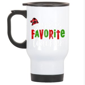 SantaS Favorite Teacher Christmas Teacher Gift Stainless Steel Travel Mug