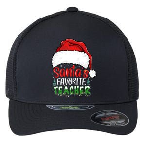 SantaS Favorite Teacher Funny Christmas Teacher Gift Flexfit Unipanel Trucker Cap