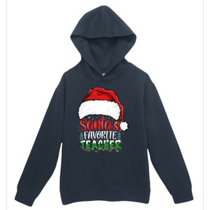 SantaS Favorite Teacher Funny Christmas Teacher Gift Urban Pullover Hoodie