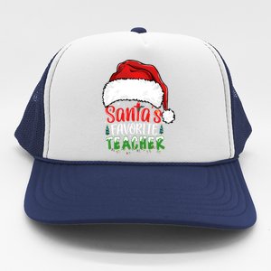 SantaS Favorite Teacher Funny Christmas Teacher Gift Trucker Hat