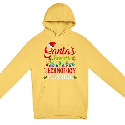 SantaS Favorite Technology Teacher Christmas Light Premium Pullover Hoodie