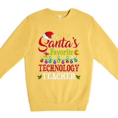 SantaS Favorite Technology Teacher Christmas Light Premium Crewneck Sweatshirt