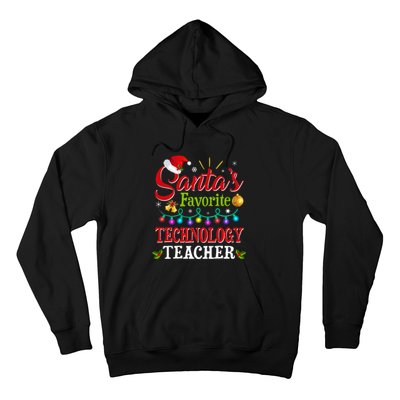 SantaS Favorite Technology Teacher Christmas Light Hoodie