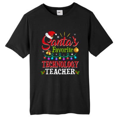 SantaS Favorite Technology Teacher Christmas Light Tall Fusion ChromaSoft Performance T-Shirt