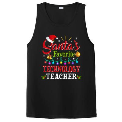 SantaS Favorite Technology Teacher Christmas Light PosiCharge Competitor Tank