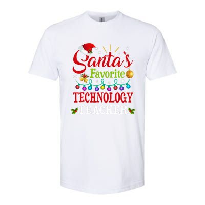 SantaS Favorite Technology Teacher Christmas Light Softstyle CVC T-Shirt