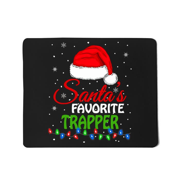 SantaS Favorite Trapper Santa Hat Lights. Funny Christmas Mousepad