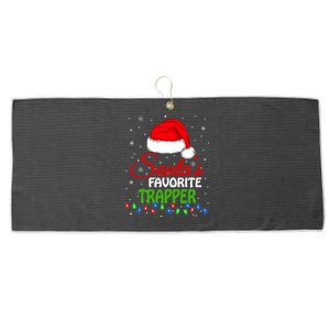 SantaS Favorite Trapper Santa Hat Lights. Funny Christmas Large Microfiber Waffle Golf Towel