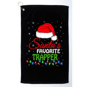 SantaS Favorite Trapper Santa Hat Lights. Funny Christmas Platinum Collection Golf Towel