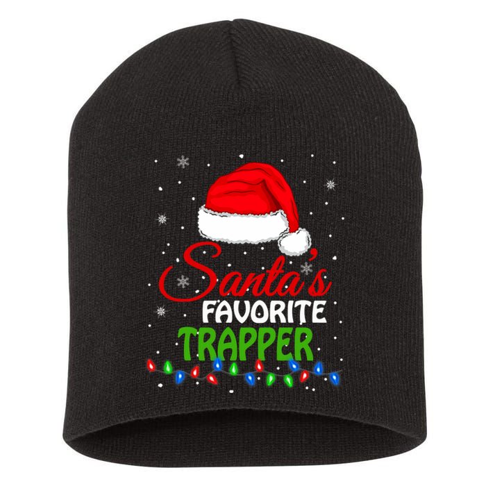 SantaS Favorite Trapper Santa Hat Lights. Funny Christmas Short Acrylic Beanie