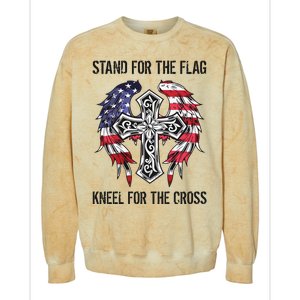 Stand For The Flag Kneel For The Cross Colorblast Crewneck Sweatshirt