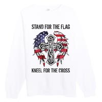 Stand For The Flag Kneel For The Cross Premium Crewneck Sweatshirt