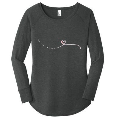Subtle Fk Trump Morse Code Heart Antimaga Feminist Rights Gift Women's Perfect Tri Tunic Long Sleeve Shirt