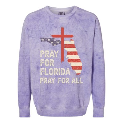 Safe From The Hurricane Milton Pray For Florida Pray For All Colorblast Crewneck Sweatshirt