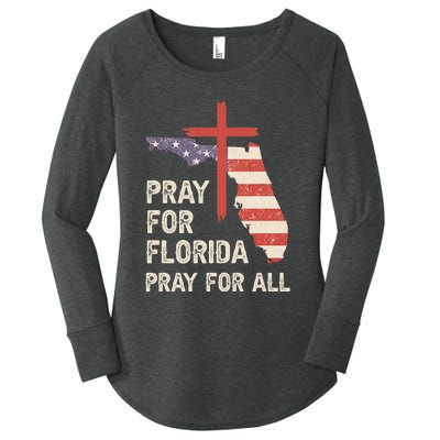 Safe From The Hurricane Milton Pray For Florida Pray For All Women's Perfect Tri Tunic Long Sleeve Shirt