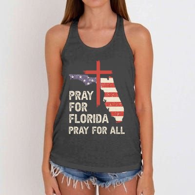 Safe From The Hurricane Milton Pray For Florida Pray For All Women's Knotted Racerback Tank