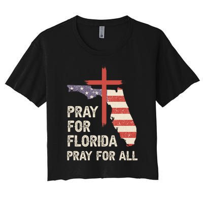 Safe From The Hurricane Milton Pray For Florida Pray For All Women's Crop Top Tee