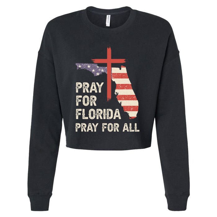 Safe From The Hurricane Milton Pray For Florida Pray For All Cropped Pullover Crew