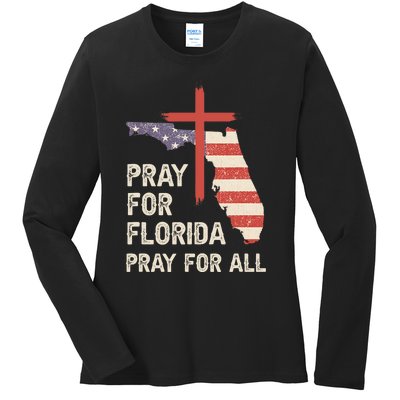 Safe From The Hurricane Milton Pray For Florida Pray For All Ladies Long Sleeve Shirt