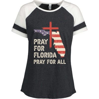 Safe From The Hurricane Milton Pray For Florida Pray For All Enza Ladies Jersey Colorblock Tee