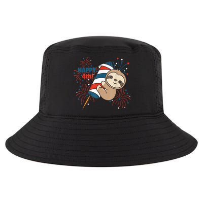 Sloth For The Fourth Of July Fireworks Kids Cool Comfort Performance Bucket Hat