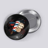 Sloth For The Fourth Of July Fireworks Kids Button