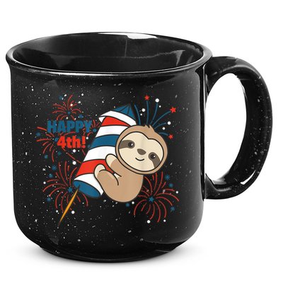 Sloth For The Fourth Of July Fireworks Kids 15oz Campfire Ceramic Mug