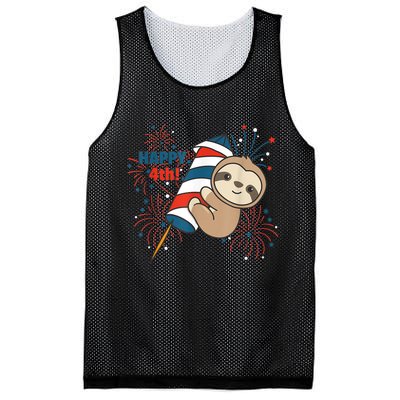 Sloth For The Fourth Of July Fireworks Kids Mesh Reversible Basketball Jersey Tank