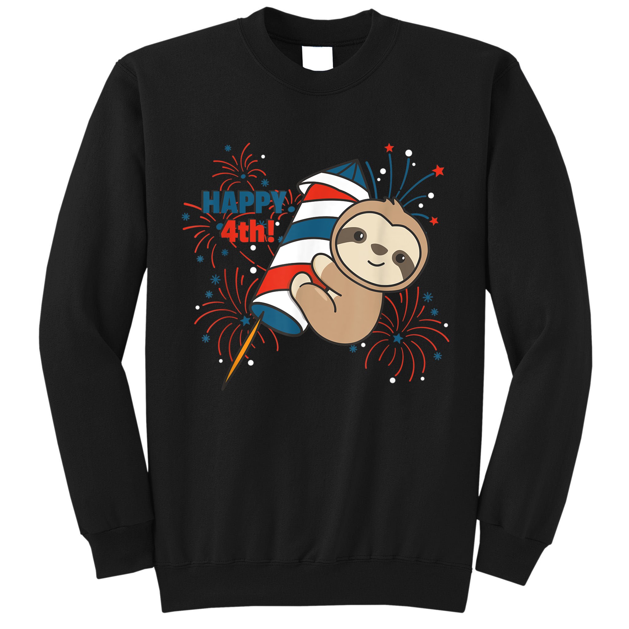 Sloth For The Fourth Of July Fireworks Kids Tall Sweatshirt