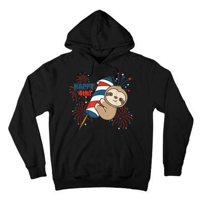 Sloth For The Fourth Of July Fireworks Kids Tall Hoodie
