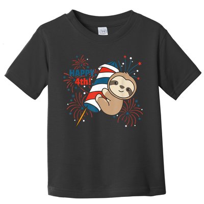 Sloth For The Fourth Of July Fireworks Kids Toddler T-Shirt