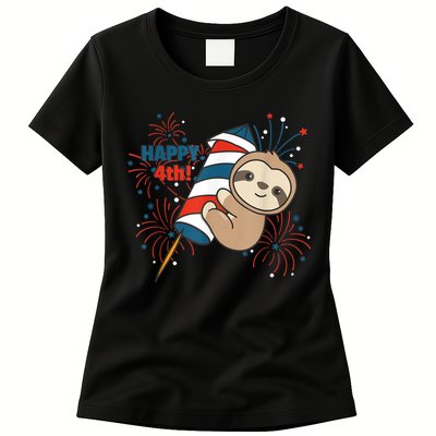 Sloth For The Fourth Of July Fireworks Kids Womens T-Shirt