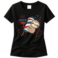 Sloth For The Fourth Of July Fireworks Kids Womens T-Shirt
