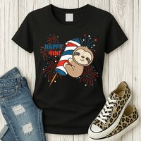 Sloth For The Fourth Of July Fireworks Kids Womens T-Shirt
