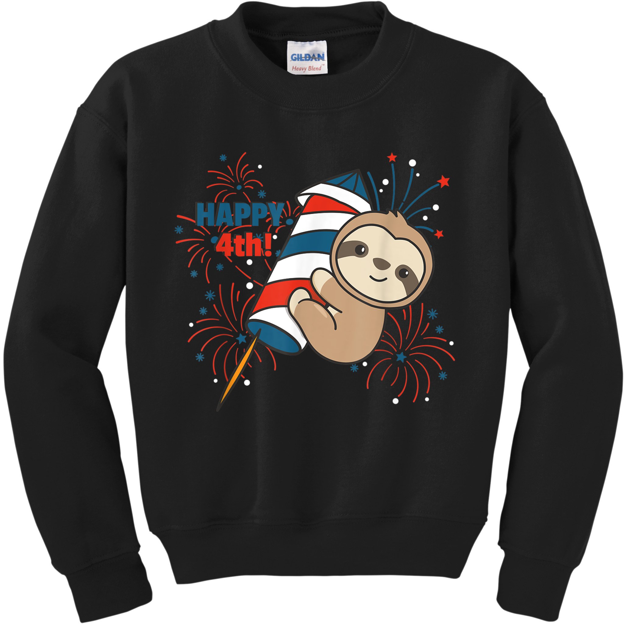 Sloth For The Fourth Of July Fireworks Kids Kids Sweatshirt
