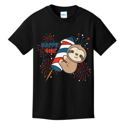 Sloth For The Fourth Of July Fireworks Kids Kids T-Shirt