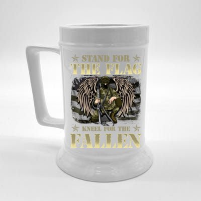 Stand For The Flag Kneel For The Fallen Honor Armed Forces Cute Gift Beer Stein