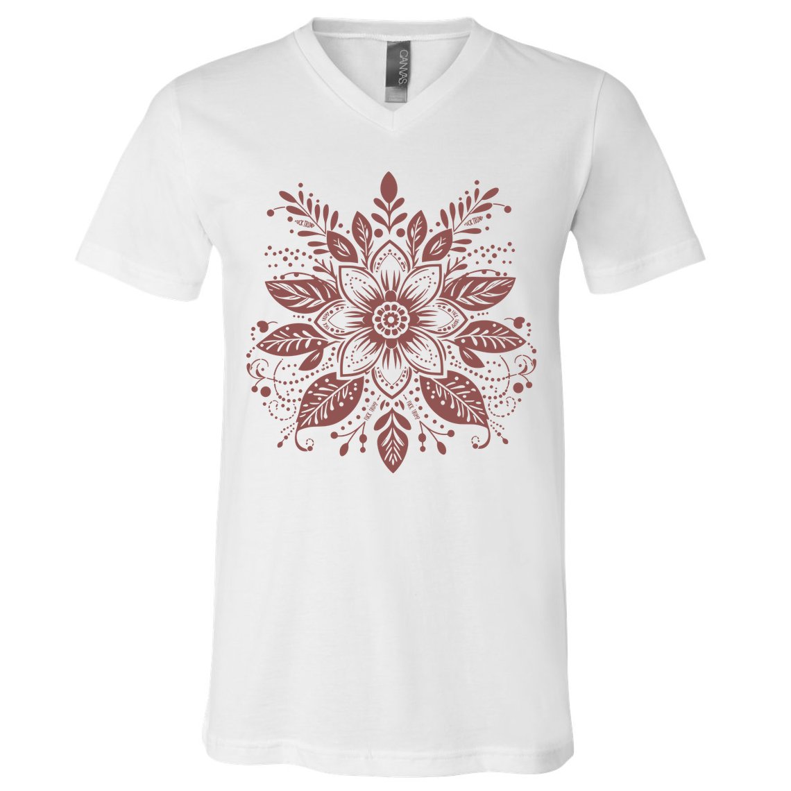 Subtle Fuck Trump Flower V-Neck T-Shirt