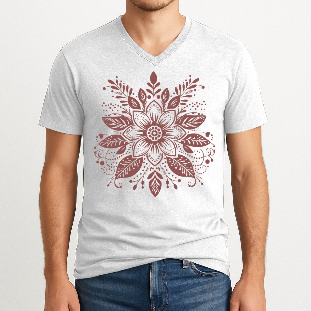 Subtle Fuck Trump Flower V-Neck T-Shirt