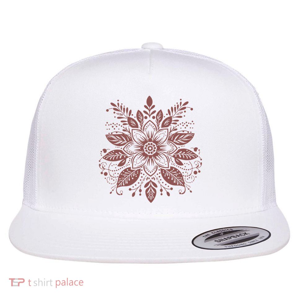 Subtle Fuck Trump Flower Flat Bill Trucker Hat