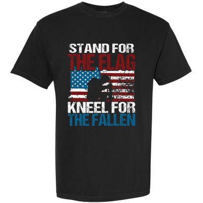 Stand For The Flag Kneel For The Fallen Patriotic Veteran Garment-Dyed Heavyweight T-Shirt