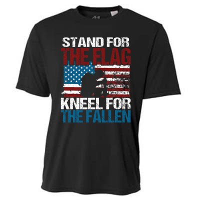 Stand For The Flag Kneel For The Fallen Patriotic Veteran Cooling Performance Crew T-Shirt