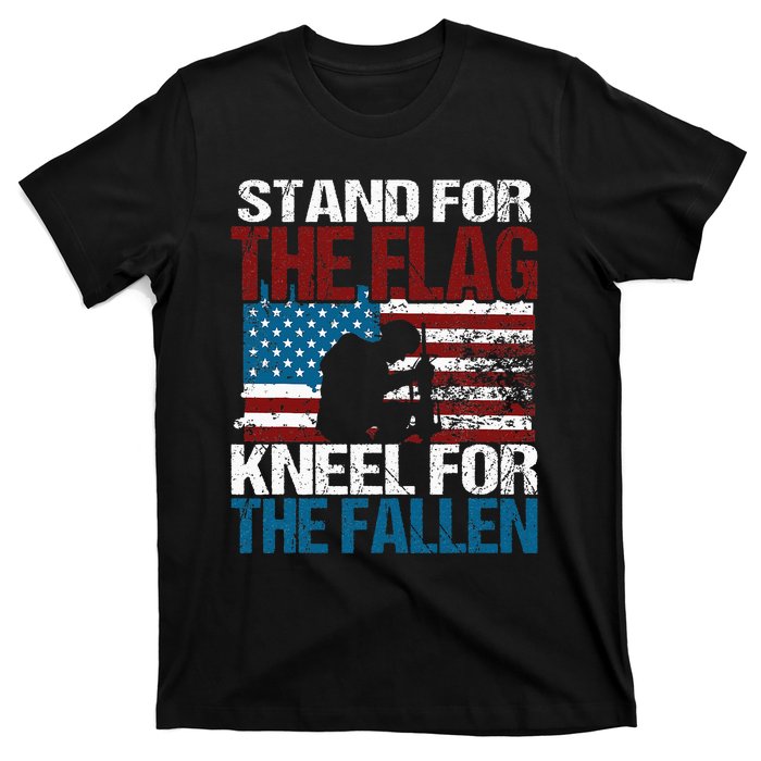 Stand For The Flag Kneel For The Fallen Patriotic Veteran T-Shirt