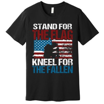 Stand For The Flag Kneel For The Fallen Patriotic Veteran Premium T-Shirt