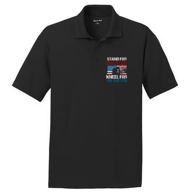 Stand For The Flag Kneel For The Fallen Patriotic Veteran PosiCharge RacerMesh Polo